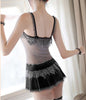 Sexy underwear women sexy bow tie suspender short skirt net socks love fun Pajama suit