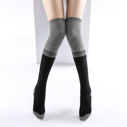 Long-tube Over-the-knee Yoga Socks for Winter Warmth and Non-slip Dance Round-toe Socks Over-the-knee Yoga Socks