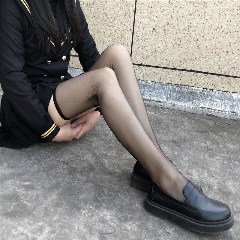 Black Silk Spice Girl Sexy Thin JK Knee Socks Sexy Stockings Women's Summer Thin Style Versatile