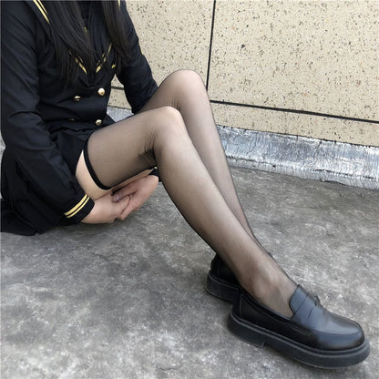 Black Silk Spice Girl Sexy Thin JK Knee Socks Sexy Stockings Women's Summer Thin Style Versatile