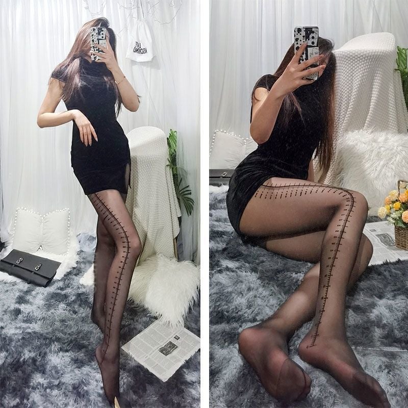 Black Scale Stockings Anti-hook Letter Pantyhose