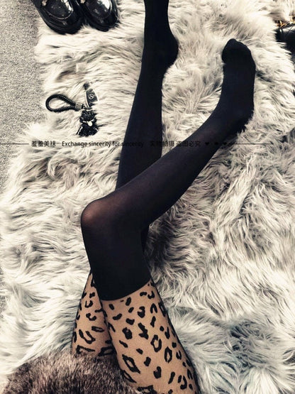 Wild Little Milk Leopard Sexy Transparent Anti-hook Silk Pantyhose Was Thin and Ultra-thin Leggings