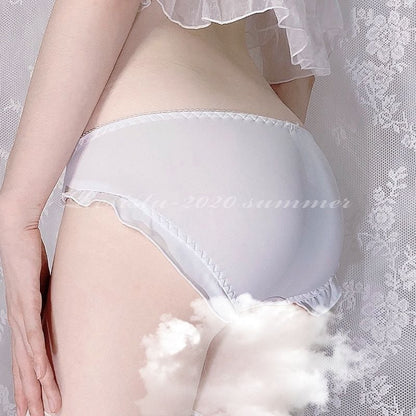 Soft Cute Three-dimensional Rabbit Ears Lace Daily Cute Low-rise Ice Silk Panties