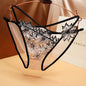 Full Transparent Sexy Underwear Embroidered Flower Lace Temptation Hollowed Out T-pants