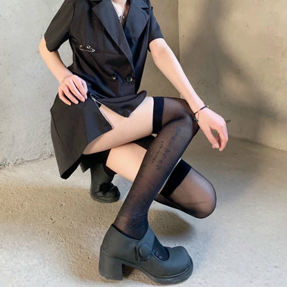 Japanese Stockings Show Long Legs Black Sexy Over-the-knee Socks