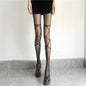 Bow Tie Fishing Net Socks JK Black Silk Sexy Hollow One-piece Pantyhose