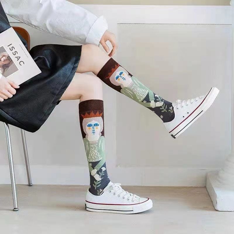 British Style Queen Stovepipe Socks Knee-length Stockings Street Long Socks