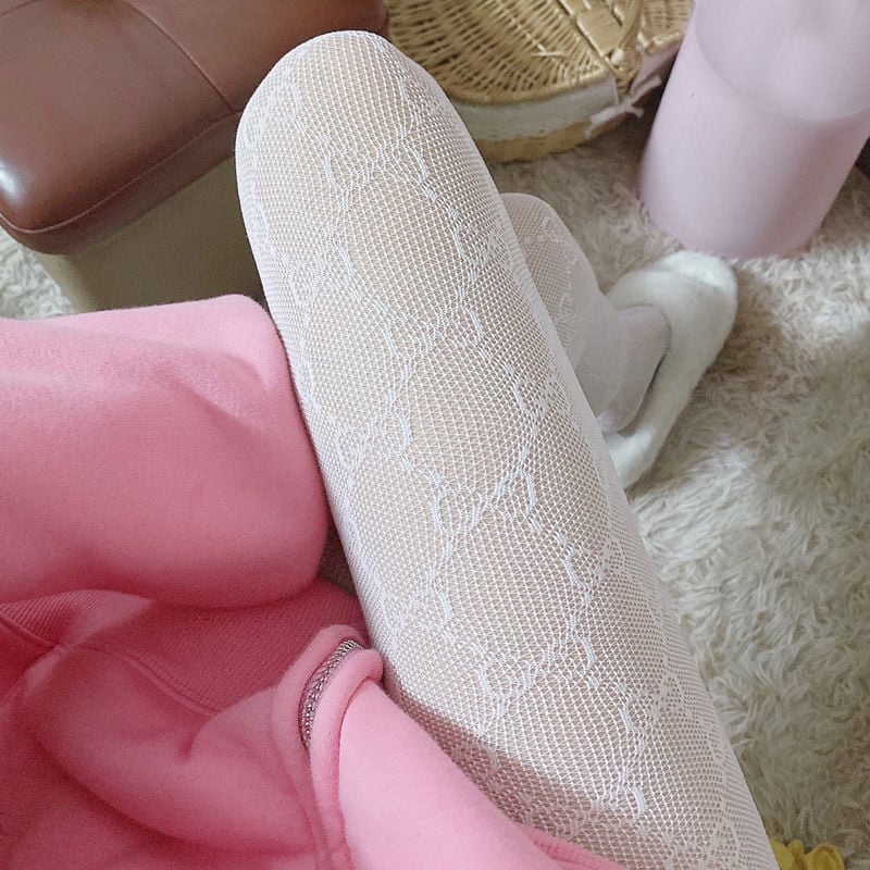 Popular Letter Silk Stockings Retro Ins Sexy Fashion JK English B-word Bottomed Jumpers Fishing Net Stockings