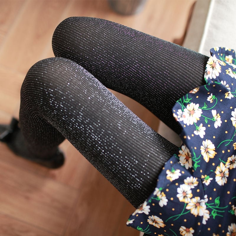 Spring and Autumn Pearlescent Silver Silk Bright Silk Pantyhose Flashing Silk Pattern Beautiful Leg Pantyhose