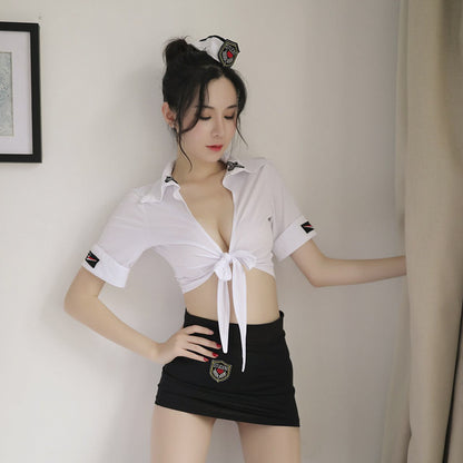 Ol Secretary Uniform Seductive Sexy Teacher Transparent Ultra Short Hip Wrap Skirt Role Play