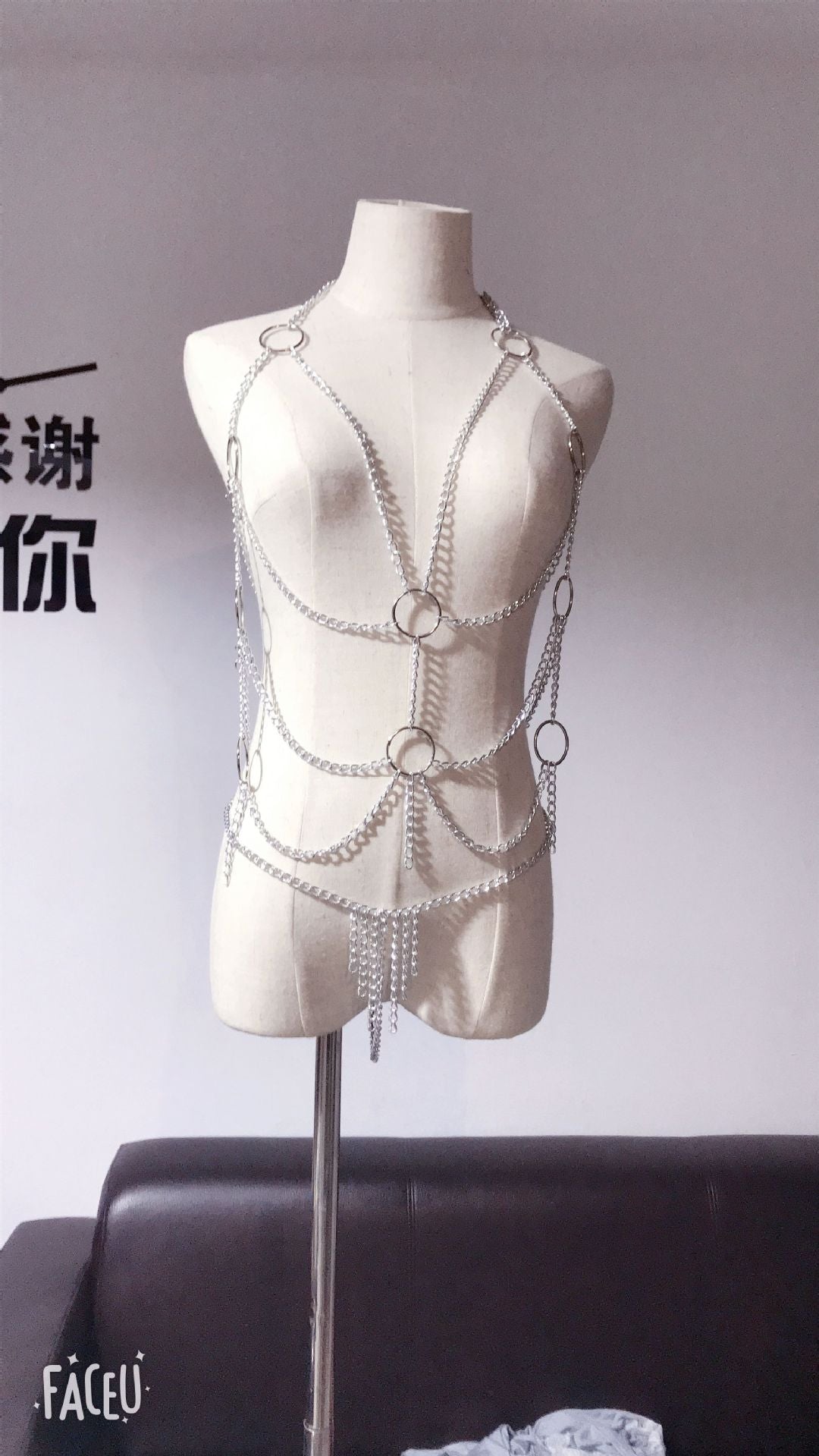 Roleplaying metal chain binding suit