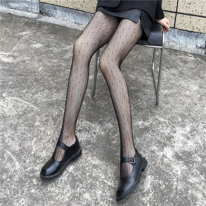 Fishing Net Socks Thin Dot Hollowed Out Beautiful Leg Black Silk Stockings Bottomed Jumpsuit