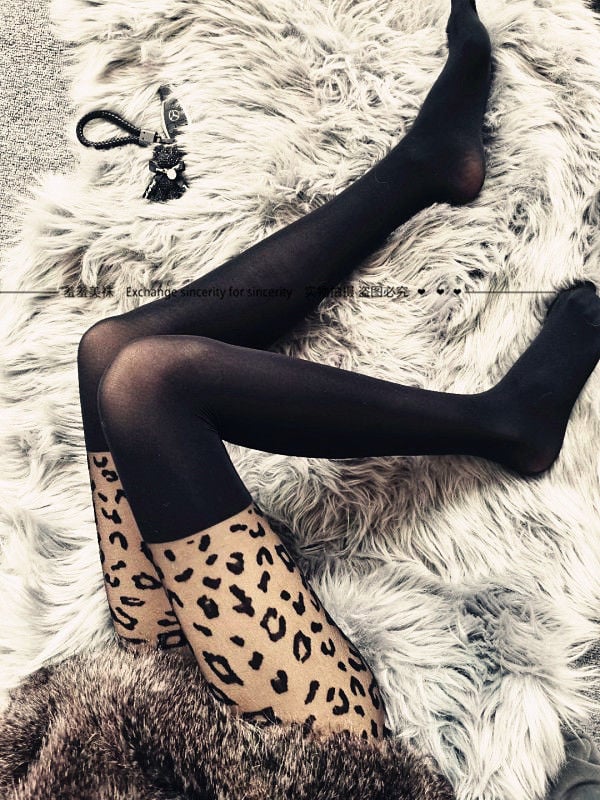 Wild Little Milk Leopard Sexy Transparent Anti-hook Silk Pantyhose Was Thin and Ultra-thin Leggings