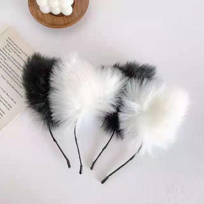 Cute Plush Cat Ear Headband Sweet Cos Fox Headband Cat Funny Hairpin Adult Headdress