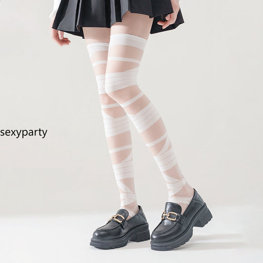 Sexy Cross Bandage Jk Over The Knee Socks High Stockings