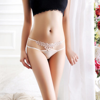 Exquisite embroidery Water soluble flower Sexy transparent hollow lady open underwear