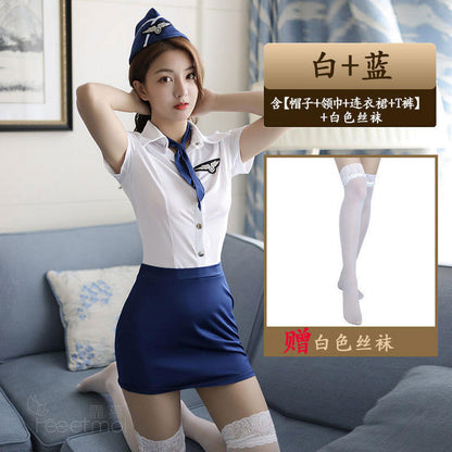 Stewardess uniform passion suit Hip Wrap Skirt