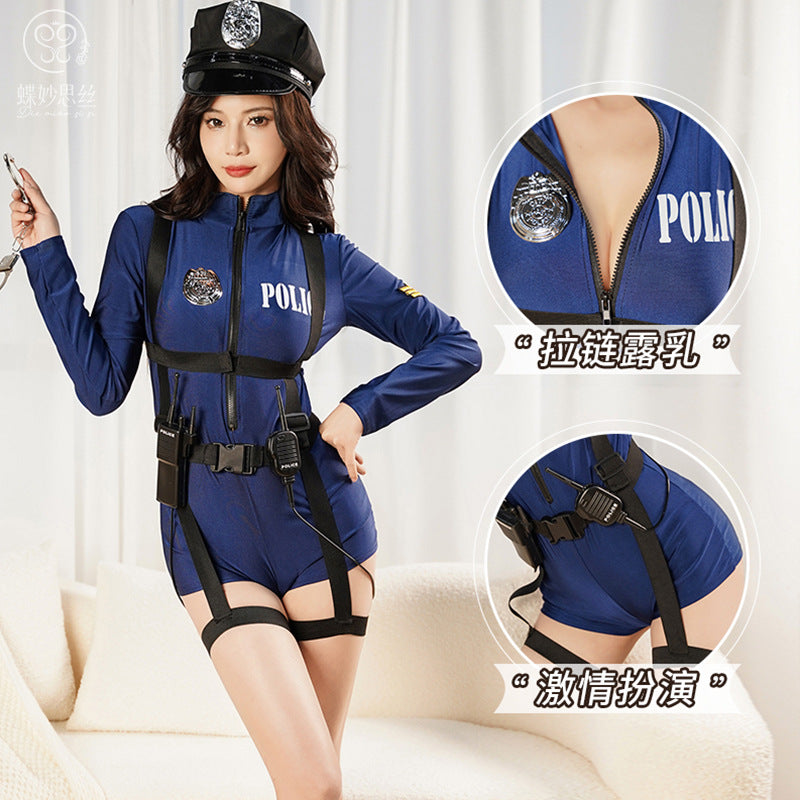 Sexy Night Scene Role-playing Female Police Uniform