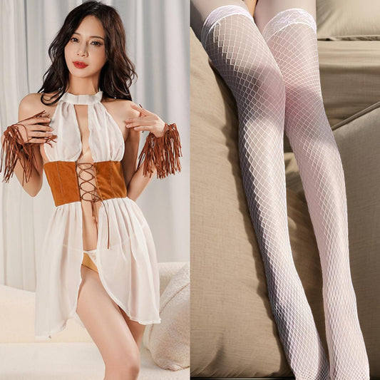 Sexy Western Pretty Girl Fun Underwear Sleepwear(Randomly Give A Pair of Stockings As A Gift)