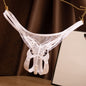 Butterfly Embroidery Sexy Thong Low Waist Plastic Pearl Massage T Pants