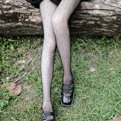 Sexy Slim Fishing Net Socks Black Love Stripe Lace Net Socks Pantyhose Hollow Mesh Socks Office Silk Stockings Nightclub Silk Stockings