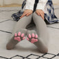 Kawaii Clothing 3D Cat Paw Over The Knee Stockings Black White Pink Tights Cosplay