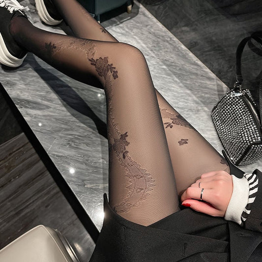 Rose Vine Lace Jk Rompers Bottoming Socks Pantyhose