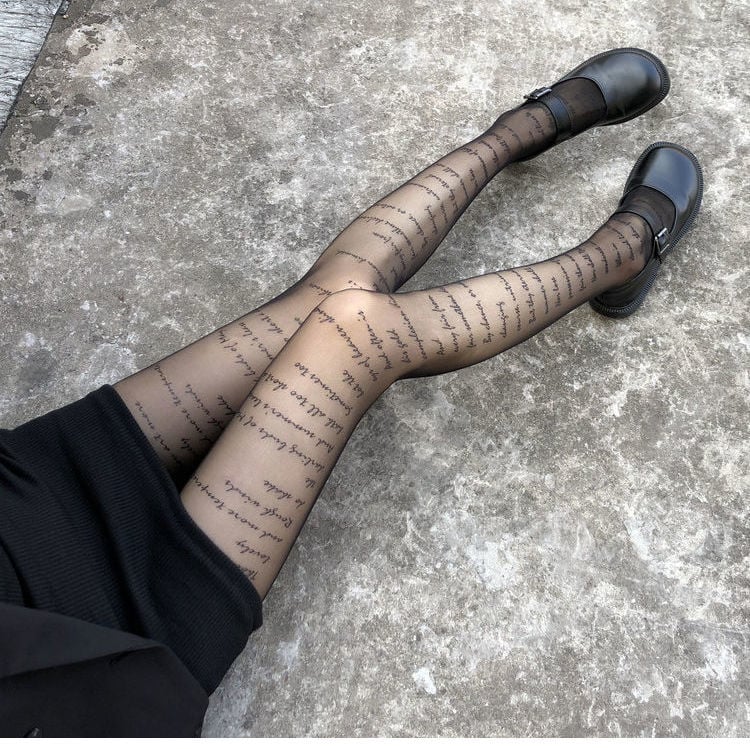 Alphabet Black Stockings Sexy Bottoming Pantyhose