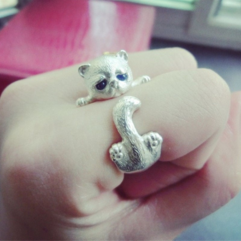 Simple Kitty Ring Open Index Finger Ring