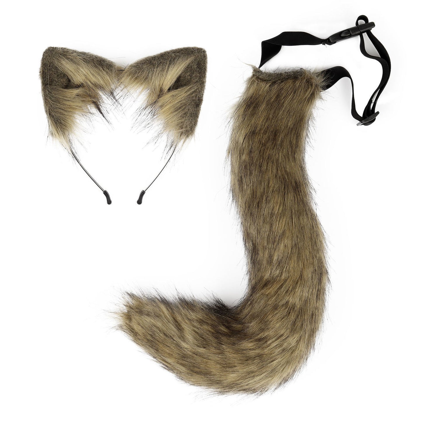 Halloween Party Cute Soft Cute Fox Tail Plush Adjustable Beast Ears Headband COS Props