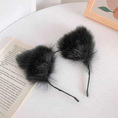 Cute Plush Cat Ear Headband Sweet Cos Fox Headband Cat Funny Hairpin Adult Headdress