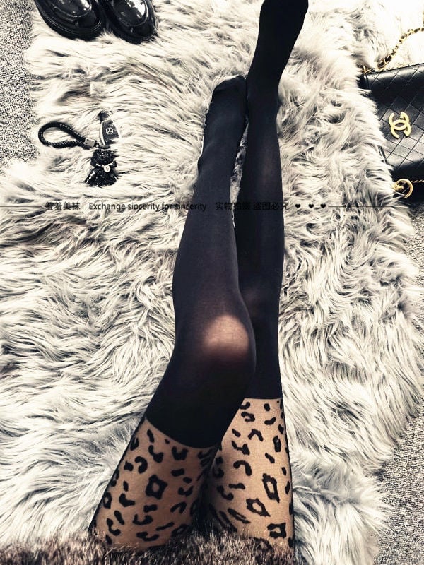 Wild Little Milk Leopard Sexy Transparent Anti-hook Silk Pantyhose Was Thin and Ultra-thin Leggings