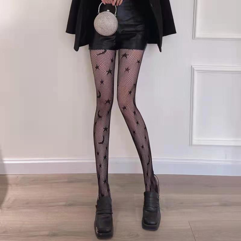 Sexy Stockings Star Moon Bottoming Panty Fishnet Stockings