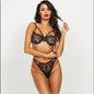 Sexy See-through Hollow European and American Sexy Lingerie Set Three-point Lace Sexy Lingerie Lace Two-piece Suit