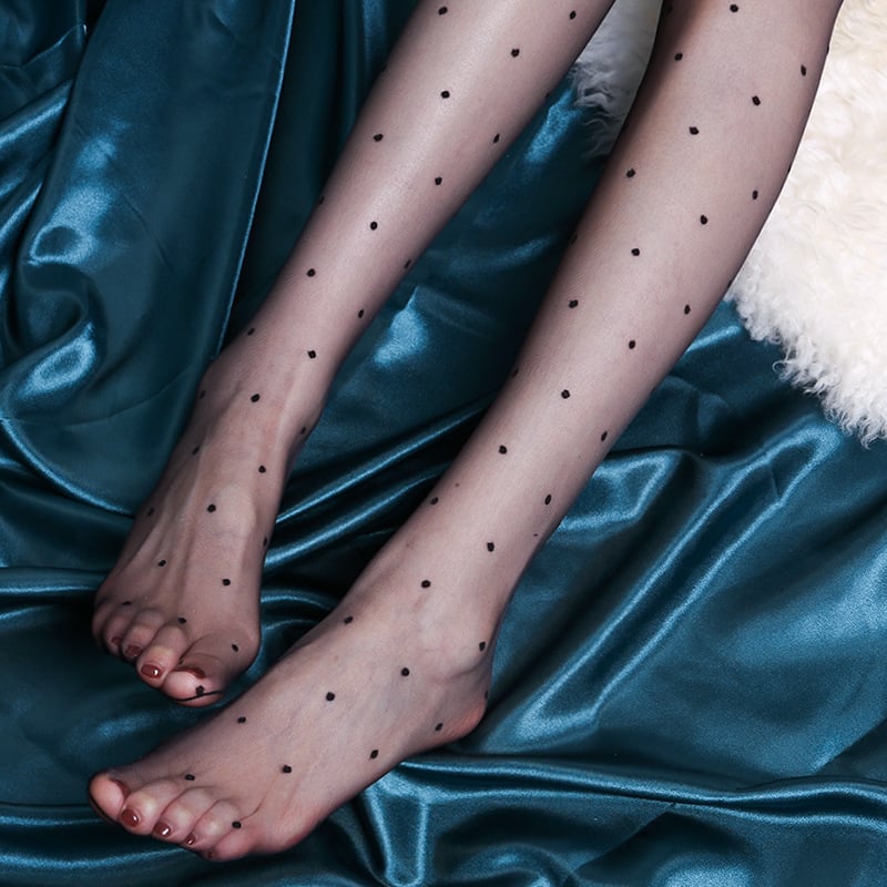 Sexy Spring and Autumn Ultra-thin 0d Polka-dot Black Stockings Bottoming Pantyhose