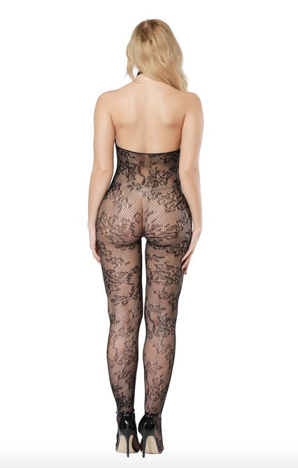 Sexy Backless Lace Hollow Club wear halter Jumpsuits