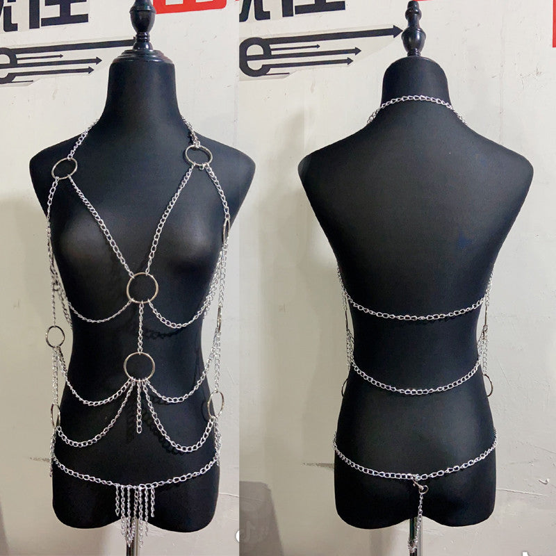 Roleplaying metal chain binding suit