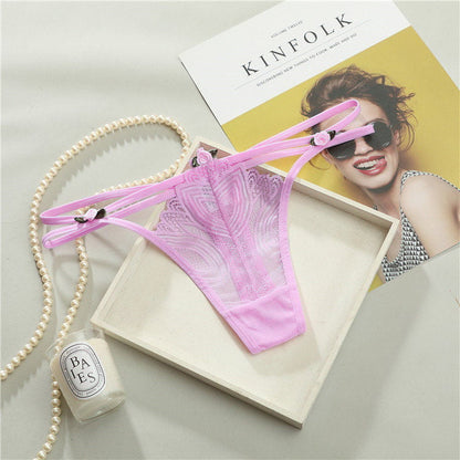 Sexy and Comfortable Princess Lace Transparent Flower Hollow Low Waist Thong