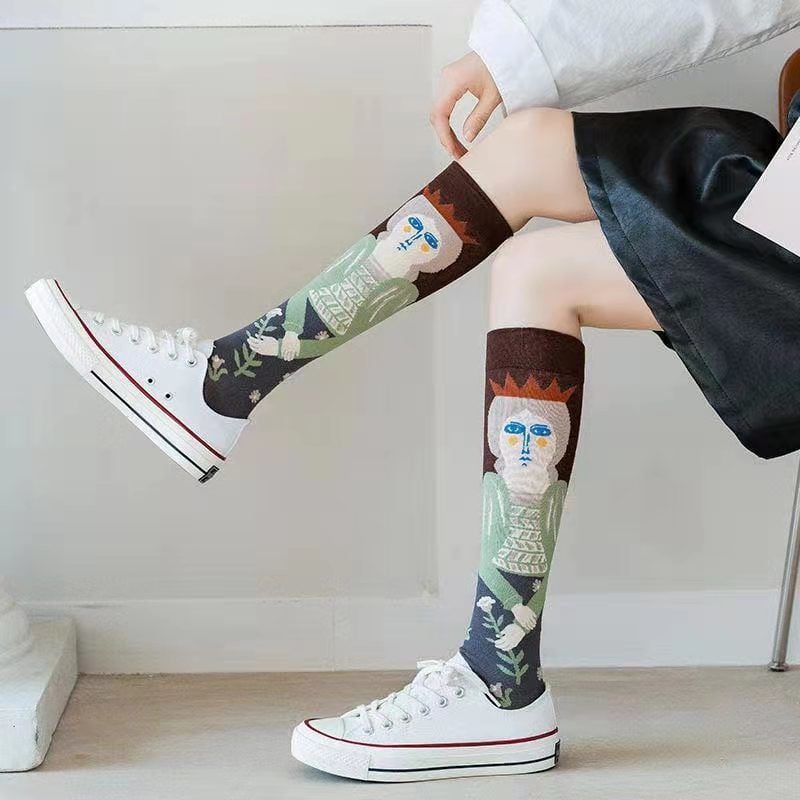 British Style Queen Stovepipe Socks Knee-length Stockings Street Long Socks