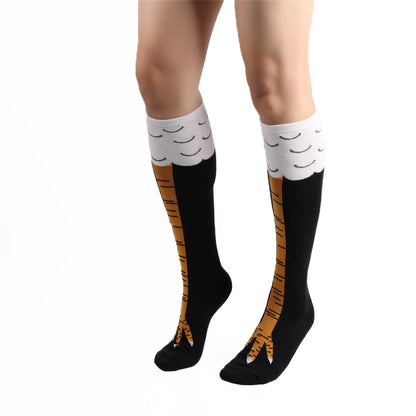 Chicken Feet Socks Day Creative In tube socks Ostrich Pattern Gym Funny Male Calf Thin Stockings