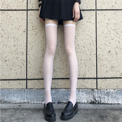 Black Silk Spice Girl Sexy Thin JK Knee Socks Sexy Stockings Women's Summer Thin Style Versatile