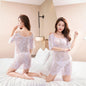 Eyelash Nightdress Off Shoulder Suspender Skirt Sexy Perspective Pajamas