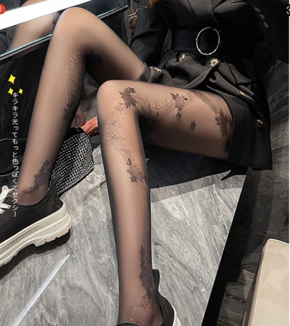 Rose Vine Lace Jk Rompers Bottoming Socks Pantyhose