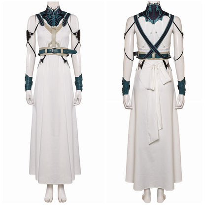 Free Shipping For_inal Fantasy VII Game Aerith Gainsborough Women Dress Set Party Carnival Halloween Cosplay Costume