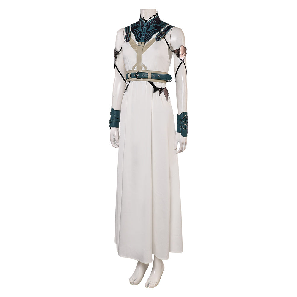 Free Shipping For_inal Fantasy VII Game Aerith Gainsborough Women Dress Set Party Carnival Halloween Cosplay Costume