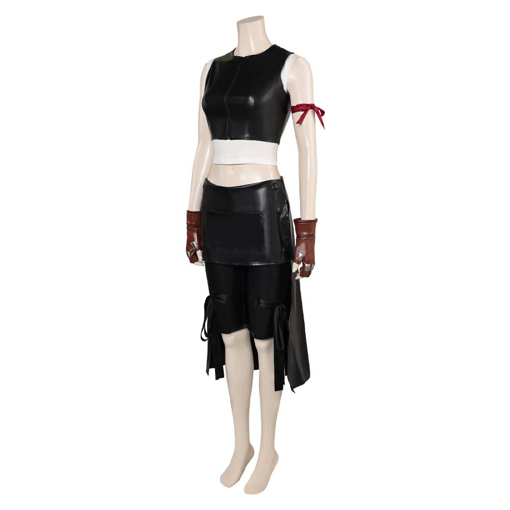 Free Shipping For_inal Fantasy VII Game Tifa Lockhart Women Black Outfit Party Carnival Halloween Cosplay Costume