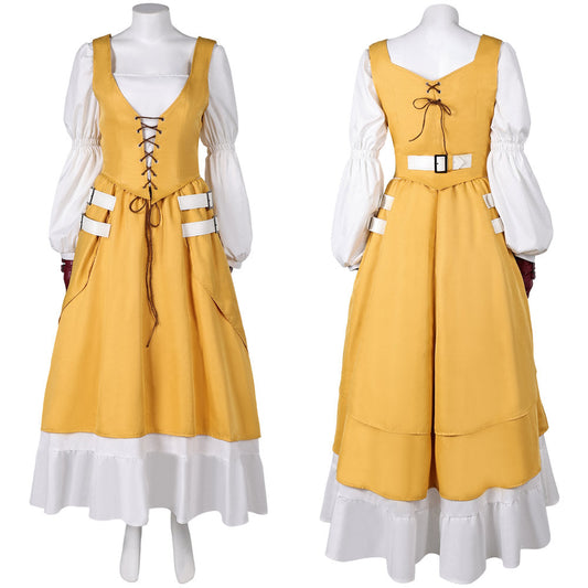 Free Shipping For_inal Fantasy XVI Game Aerith Gainsborough Women Yellow Dress Party Carnival Halloween Cosplay Costume