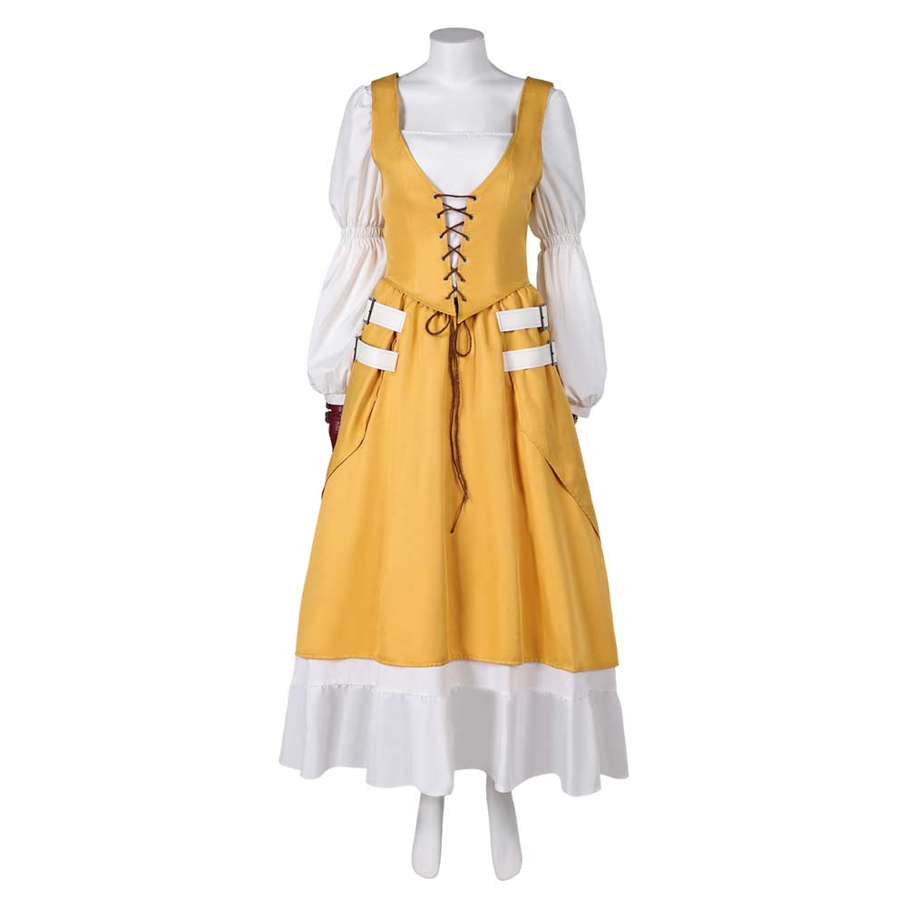 Free Shipping For_inal Fantasy XVI Game Aerith Gainsborough Women Yellow Dress Party Carnival Halloween Cosplay Costume