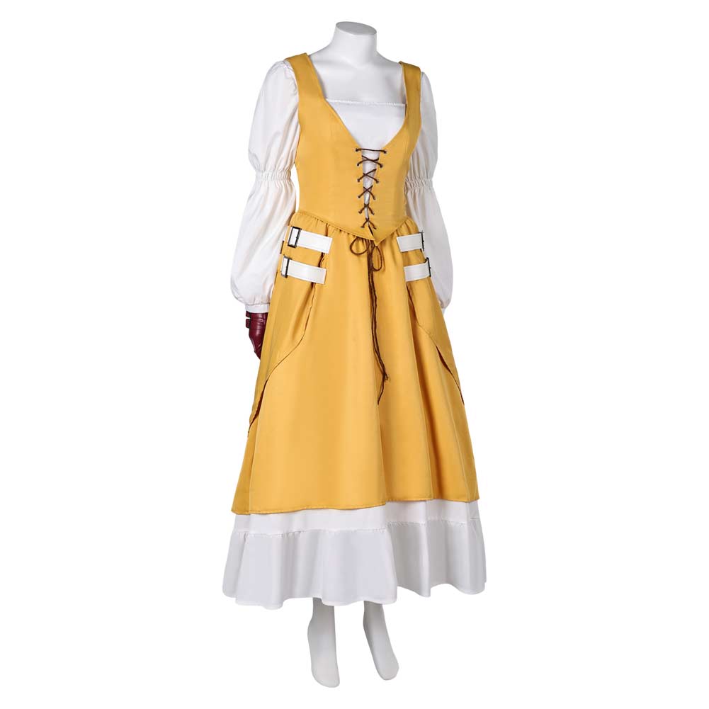 Free Shipping For_inal Fantasy XVI Game Aerith Gainsborough Women Yellow Dress Party Carnival Halloween Cosplay Costume