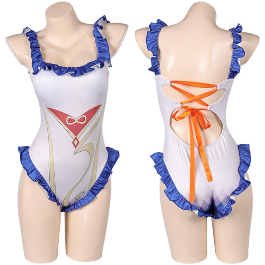 Free Shipping For_enshin Impact Game Ganyu Women White One-piece Swimsuit Party Carnival Halloween Cosplay Costume